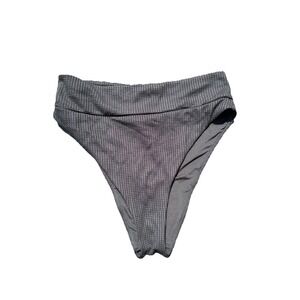 Aerie Womens High Waisted High Cut Cheeky Bikini Bottoms Black Size Medium